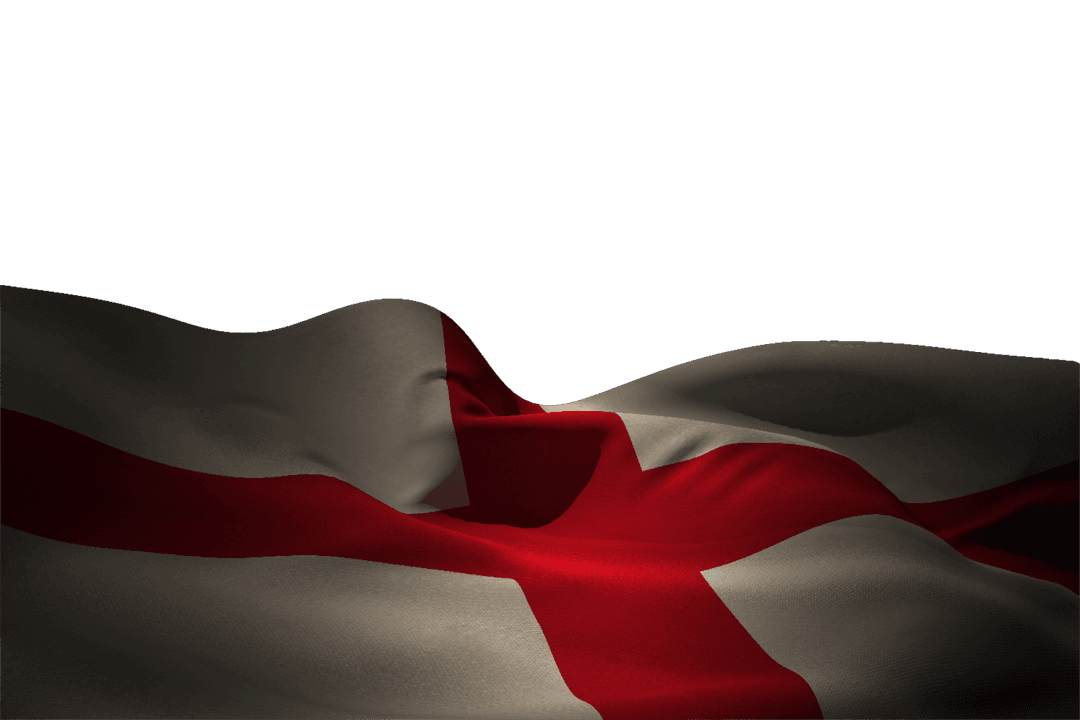 Transparent Digital Illustration of England Flag Waving