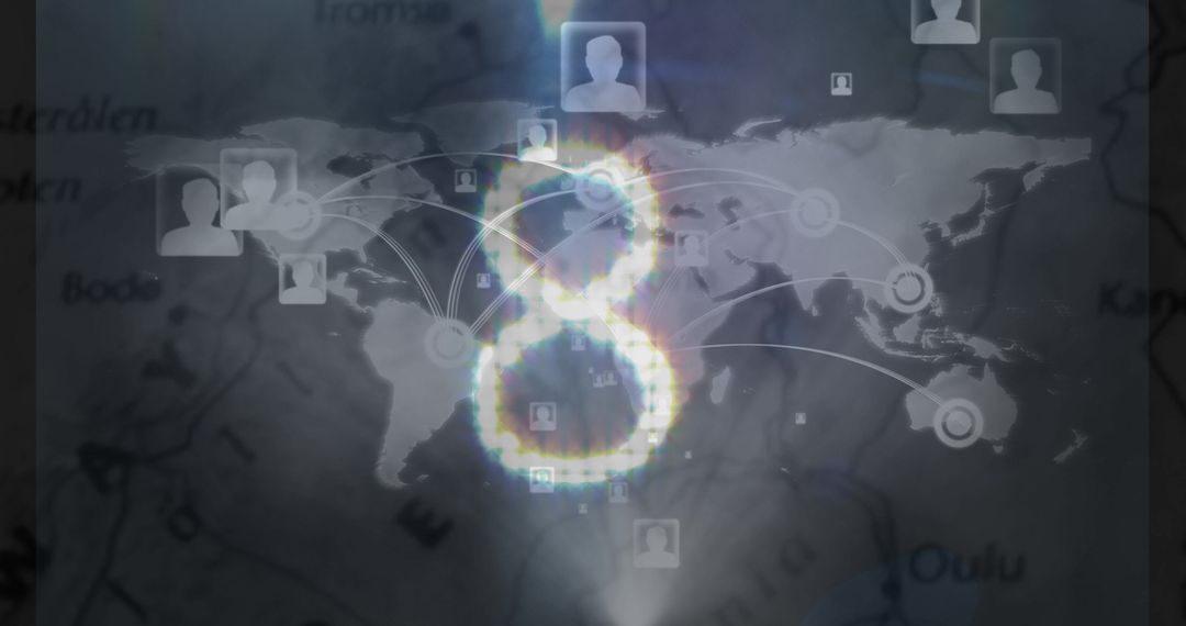 abstract global networking with map and countdown elements - Free Images, Stock Photos and Pictures on Pikwizard.com
