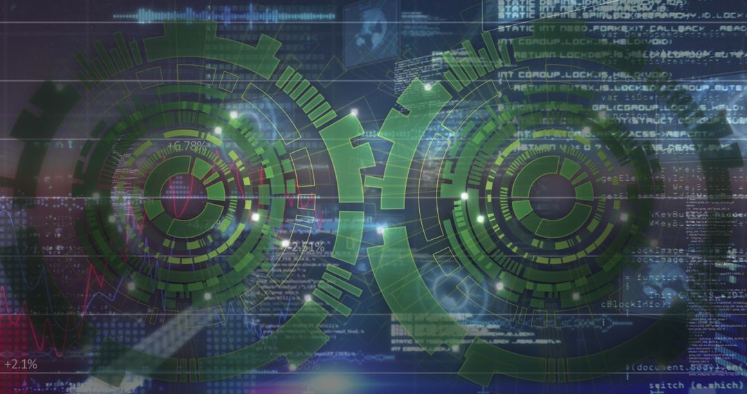 Digital Interface with Futuristic Radar Scanning Data Overlay