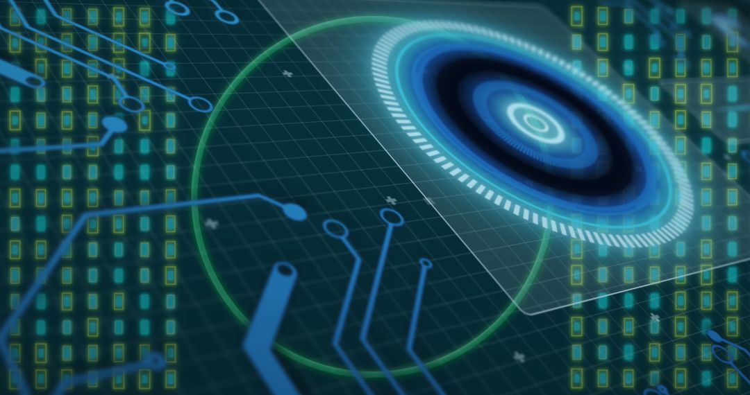 futuristic digital interface with data circuit visualization - Free Images, Stock Photos and Pictures on Pikwizard.com