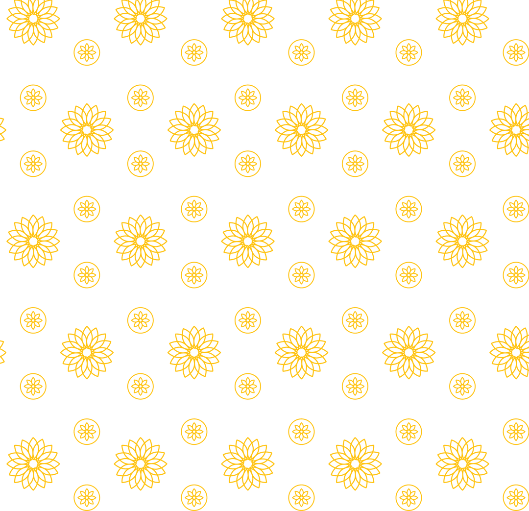 Seamless yellow round shape pattern on transparent background