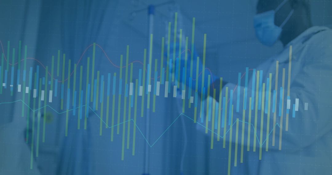Healthcare Professional Preparing Syringe with Data Visualization Overlay