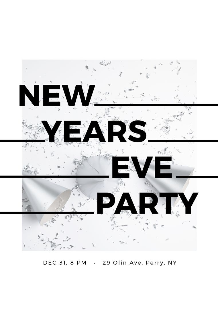 New Year's Eve Party Invitation with Festive Decorations - Download Free Stock Templates Pikwizard.com
