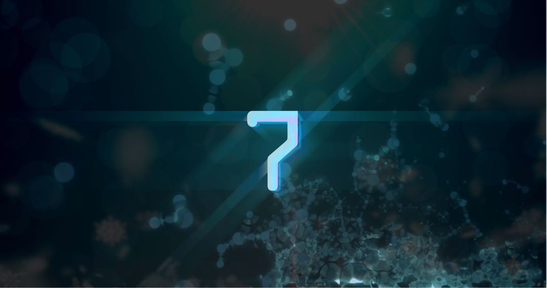 Retro Digital Countdown Number Seven on Screen