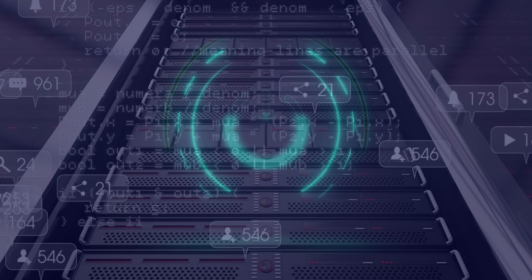 Futuristic Digital Connectivity with Servers and Data Symbols