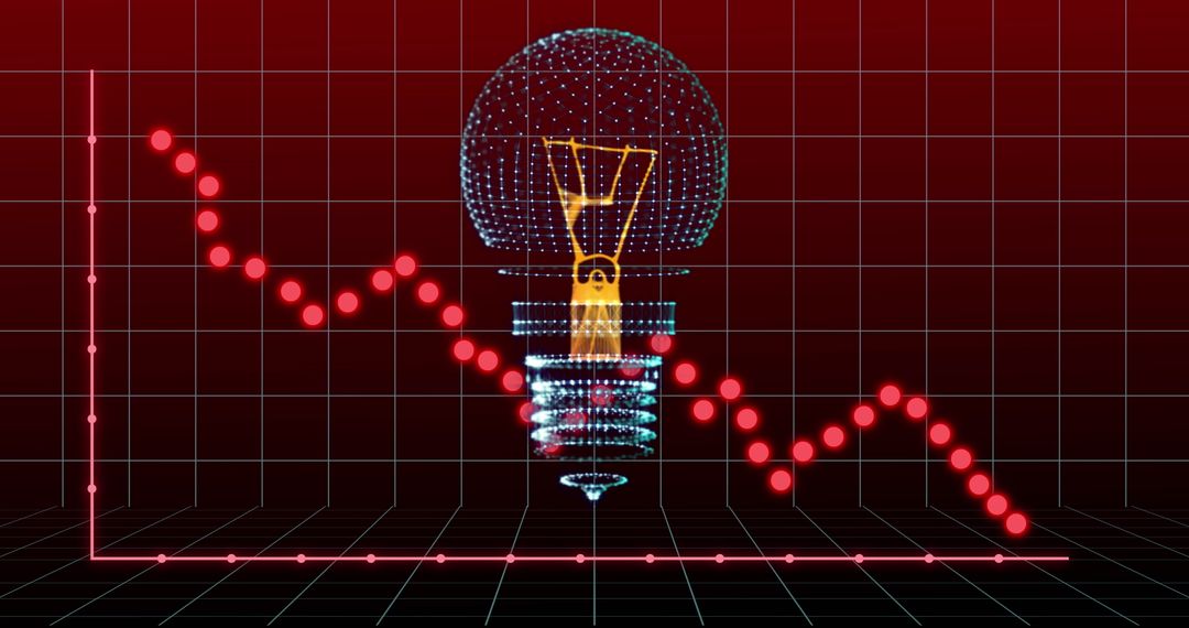 Global Electricity Data Concept with Light Bulb and Graphs