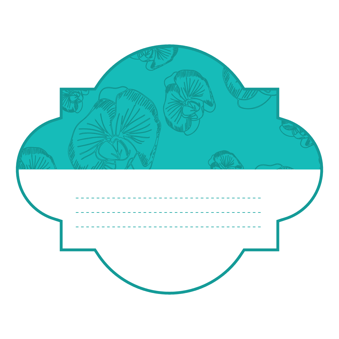 Blue Badge on Transparent Background with Ornate Copy Space