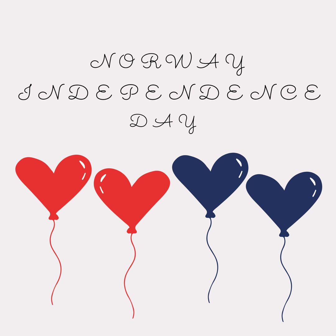 Norway Independence Day Celebration with Heart Balloons