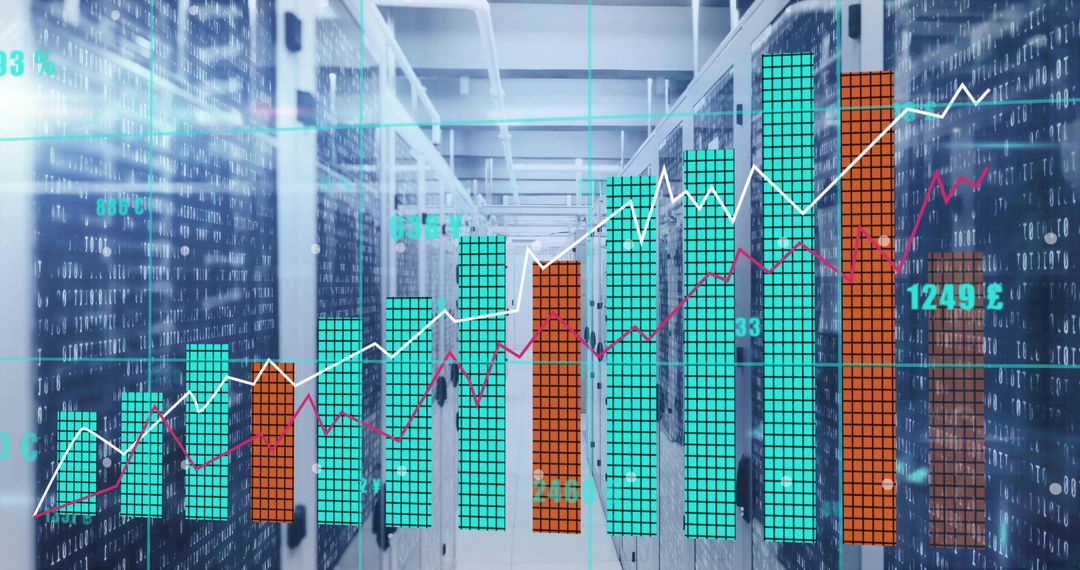 Rising Analytics in Data Center Visualization Concept