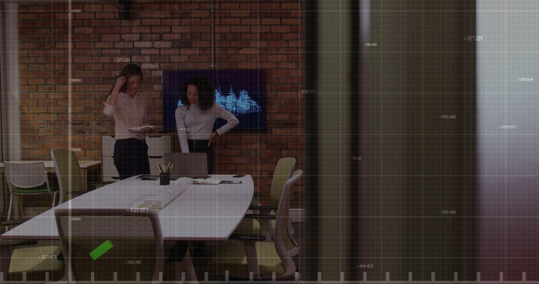 Analyzing Data During Corporate Meeting