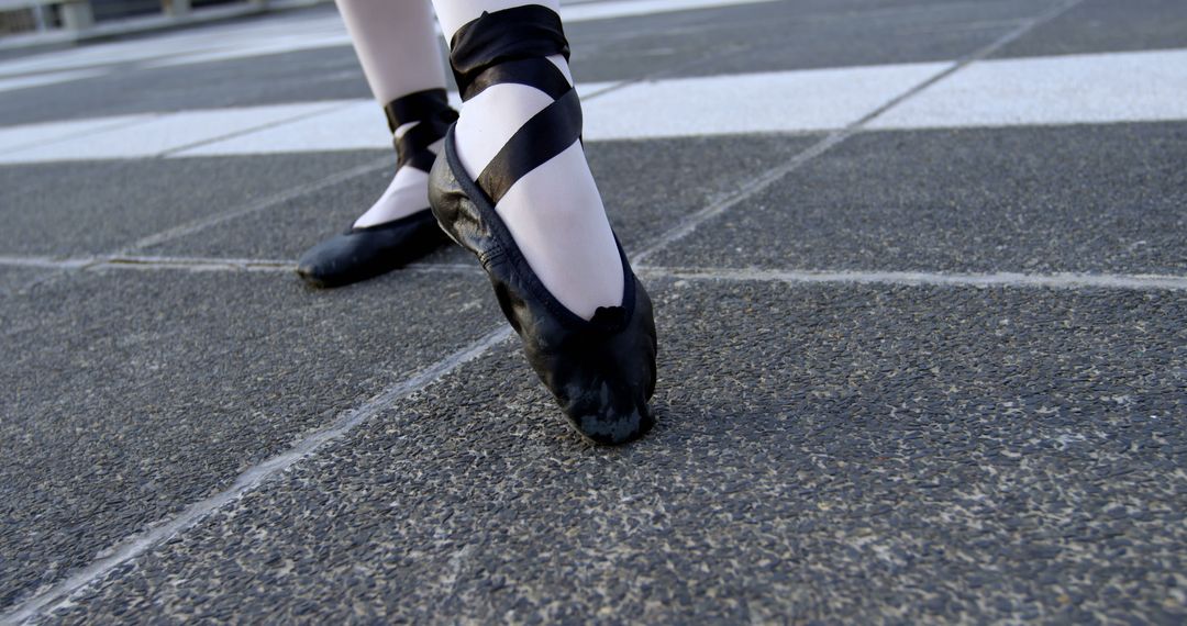 Ballet dancer's feet in pointe shoes outdoors, with copy space - Free Images, Stock Photos and Pictures on Pikwizard.com