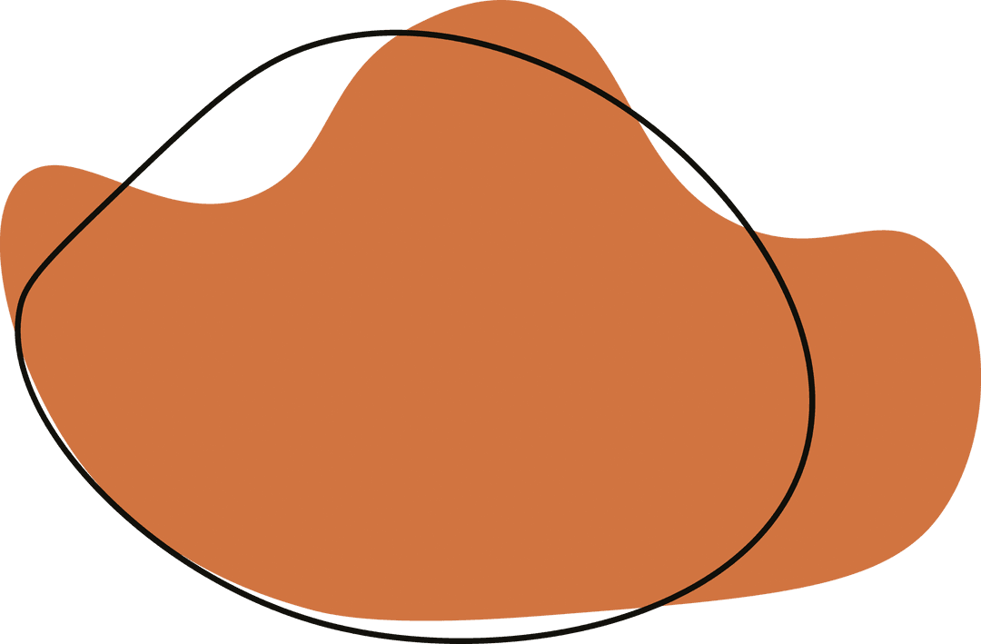 Abstract Brown and Black Outline Shape on Transparent Background