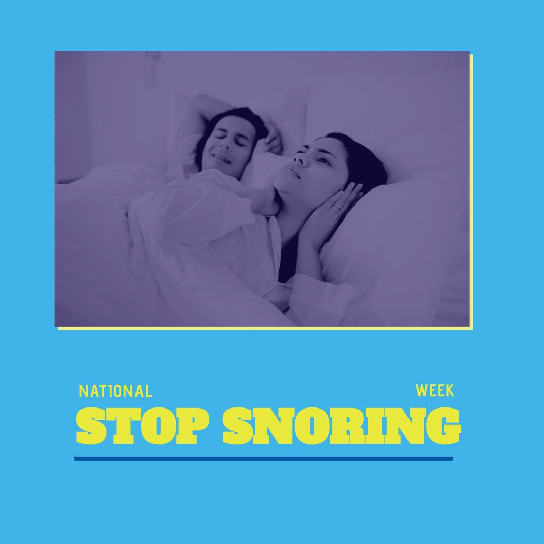 Frustrated Woman Awake in Bed During National Stop Snoring Week - Download Free Stock Templates Pikwizard.com