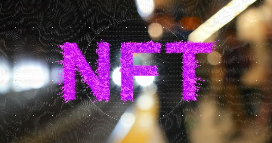 Dynamic NFT Text Amid Translucent Metro Blur Background