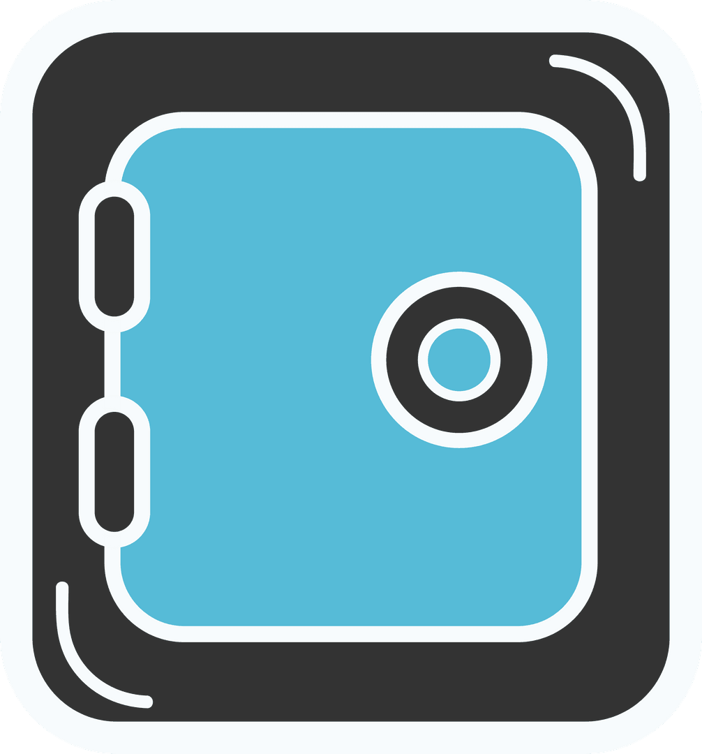 Blue Safe Icon on Transparent Background for Security Themes
