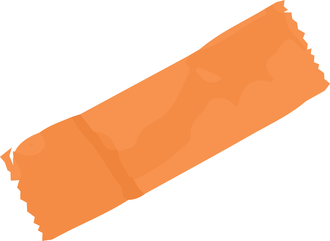 Transparent Torn Orange Tape with Jagged Edges in Flat Design