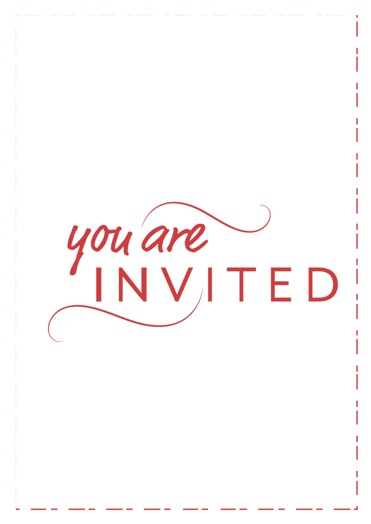 Invitation Text on Transparent Background for Events