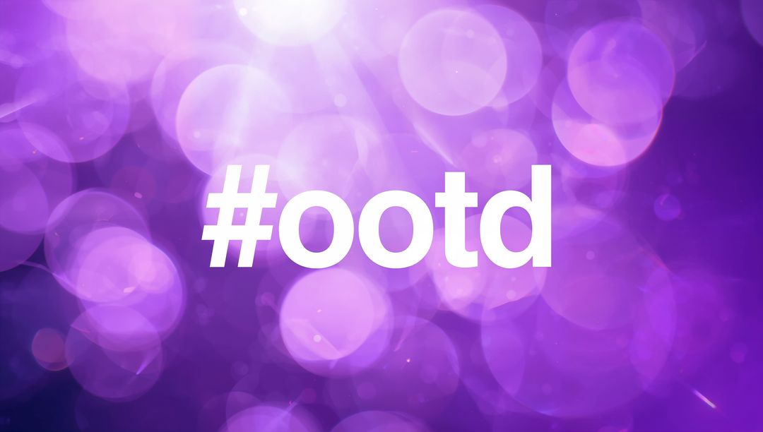 Hashtag OOTD on Vivid Purple Bokeh Background