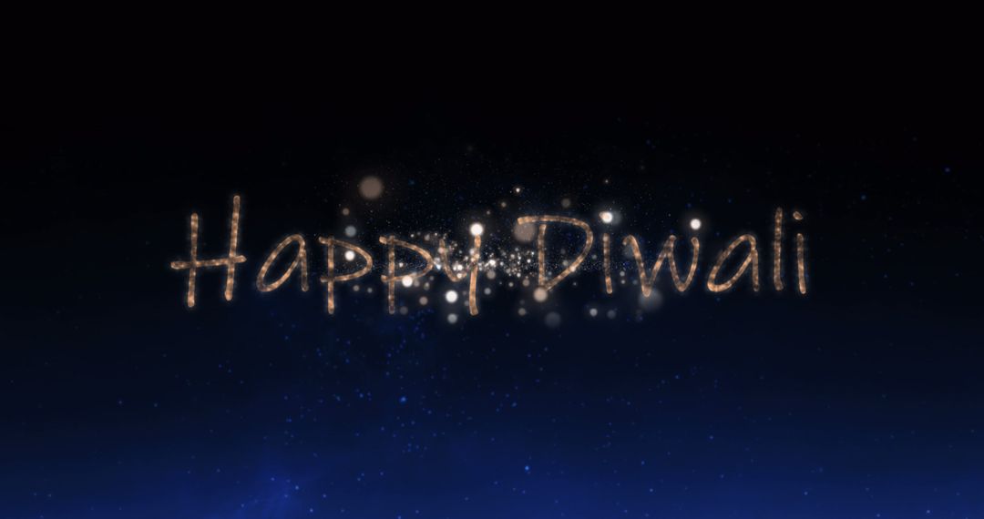Happy Diwali Greeting with Sparking Fireworks and Festive Lights