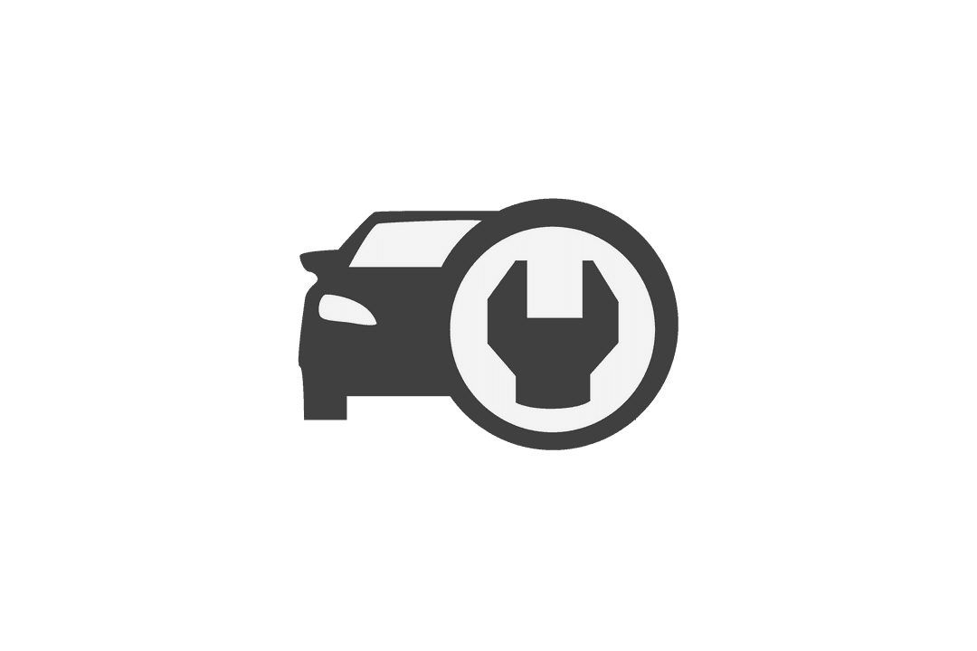 Car Illustration with Open-End Wrench on Transparent Background