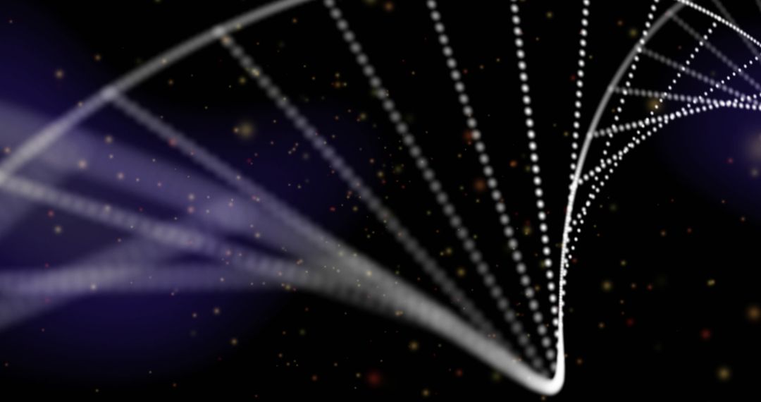 Abstract Spinning DNA Strand Against Digital Background