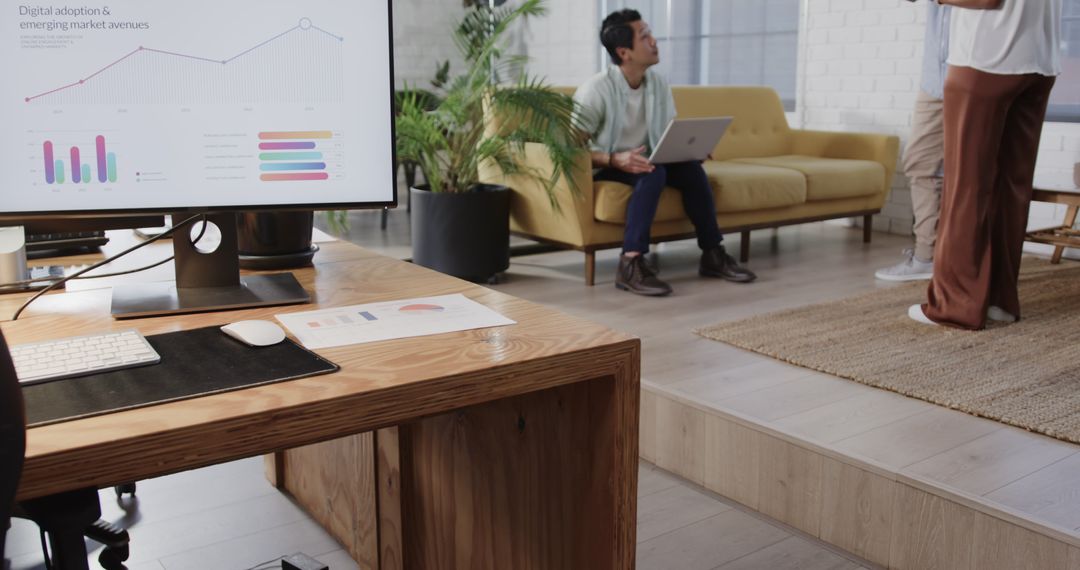 Tech Startup Team Brainstorming in Modern Office Space