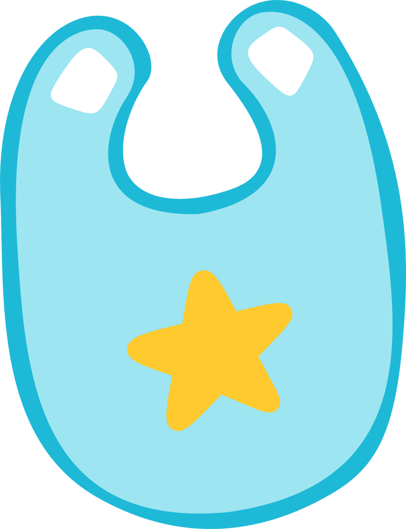 Blue Baby Bib with Star Design on Transparent Background