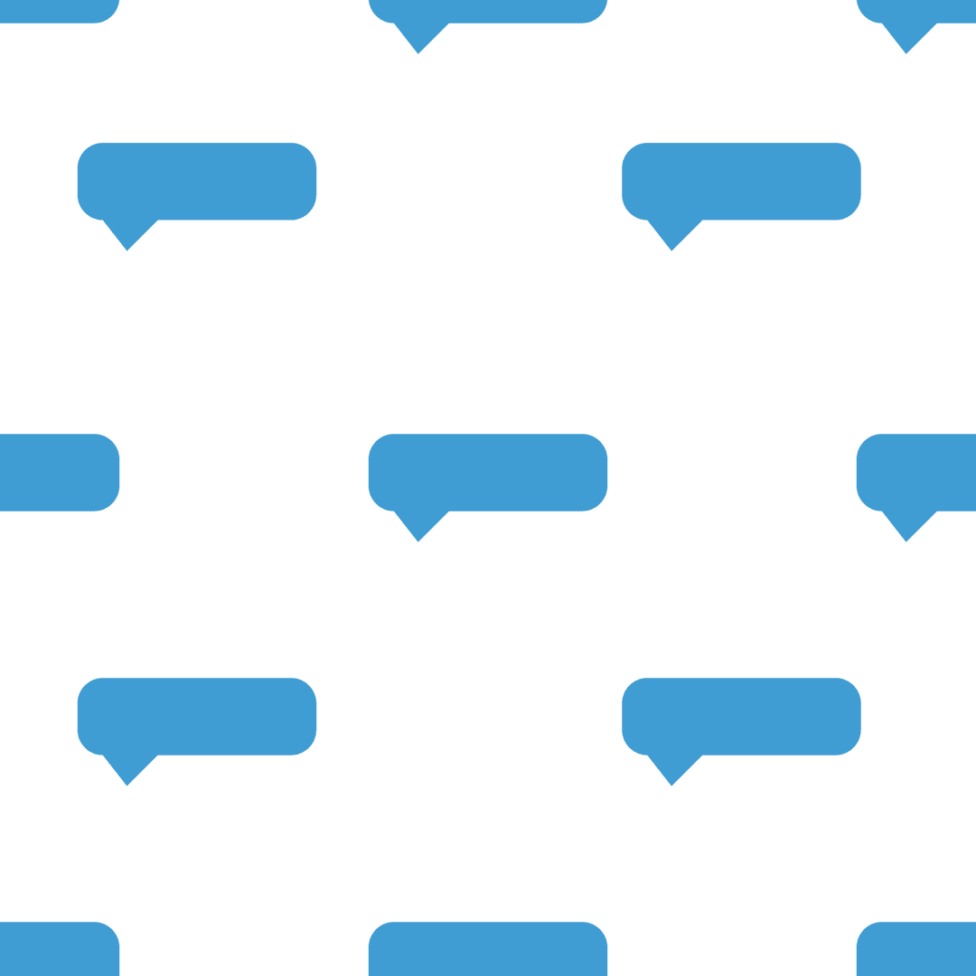 Blue Speech Bubbles Pattern on Transparent Background Illustration