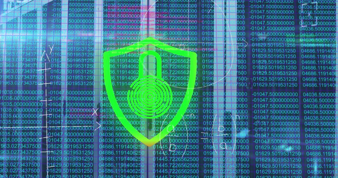 Technology Concept with Lock and Digital Code Background