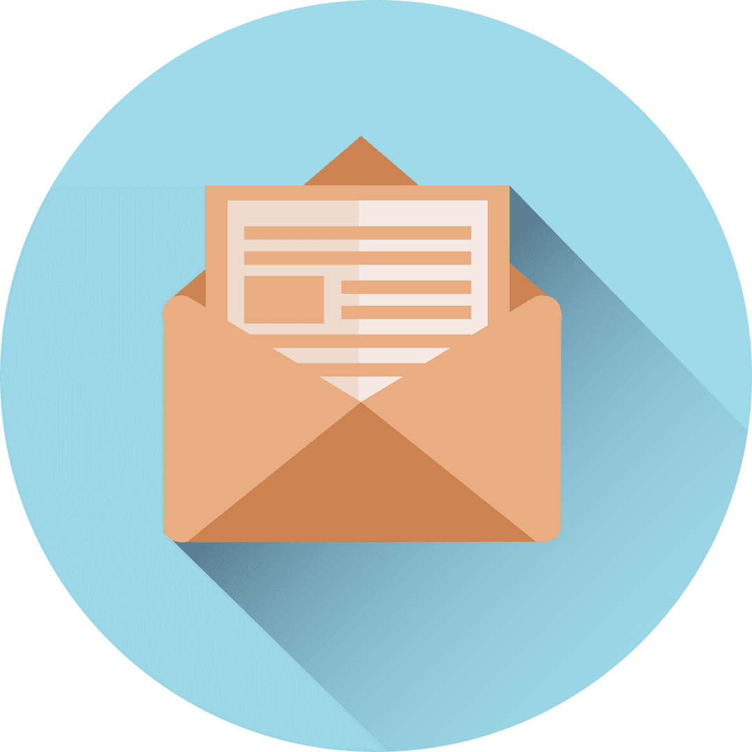 Envelope with Letter on Blue Transparent Background Vector Art