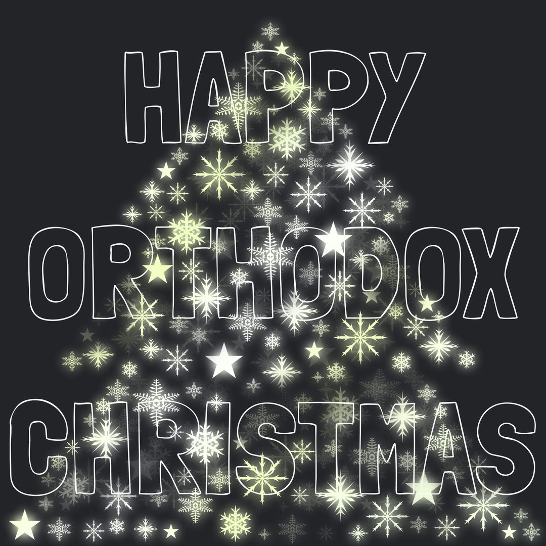 Orthodox Christmas Tree with Starry and Snowflake Design