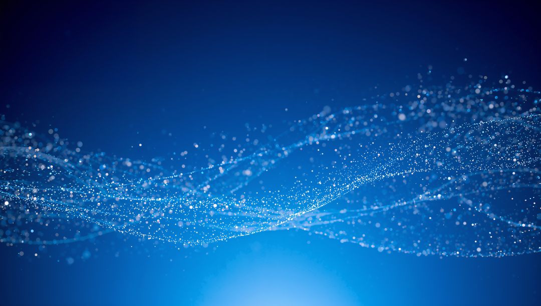 Abstract Technological Energy Waves with Glowing Particles