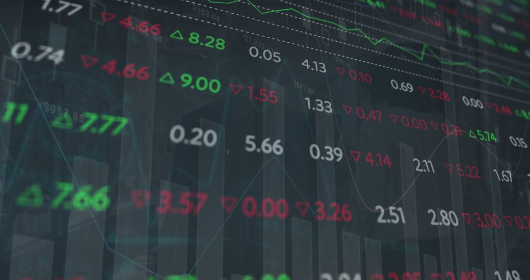 Stock Market Display with Professional Overlapping Businessman