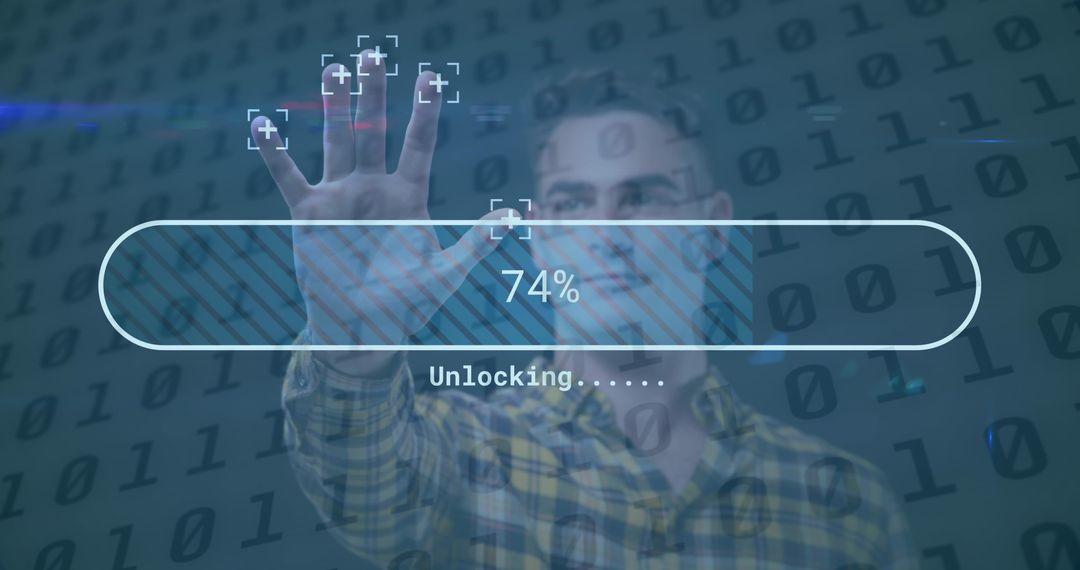 Man Using Biometric Interface for Cyber Security