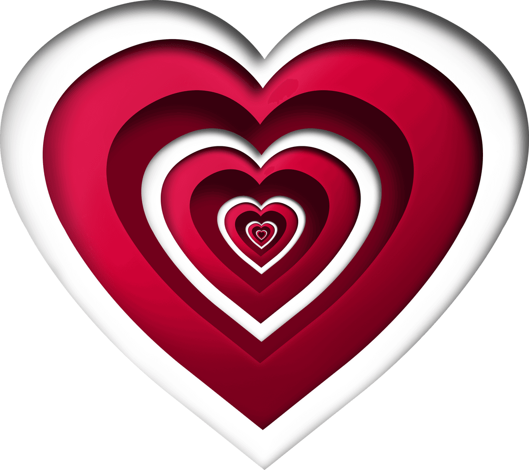 Digital Red Heart Illustration on Transparent Background
