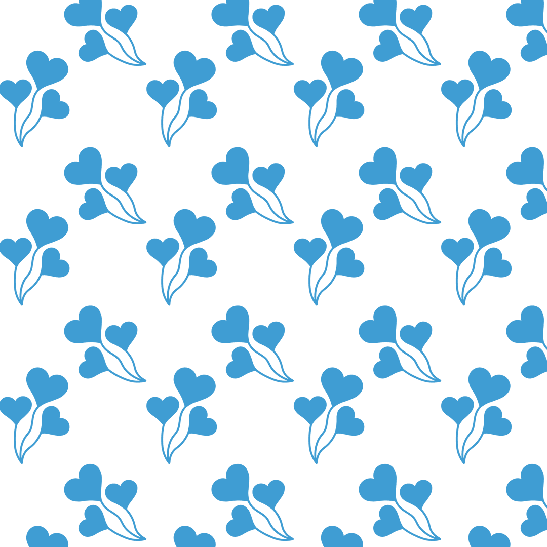 Blue Heart Pattern on Transparent Background for Love Concept