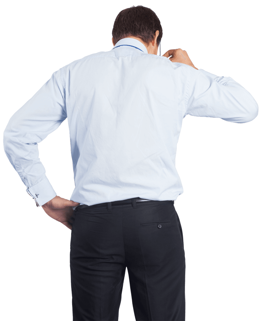 Transparent PNG Businessman Packing Adjusting Collar