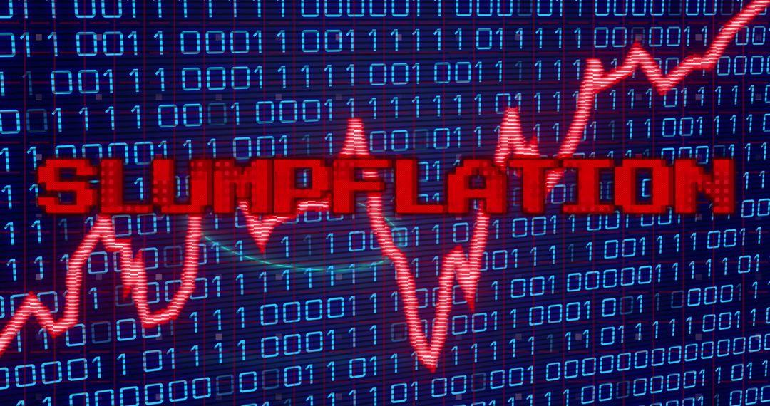 Digital Data Animation Highlighting Slumpflation Concept