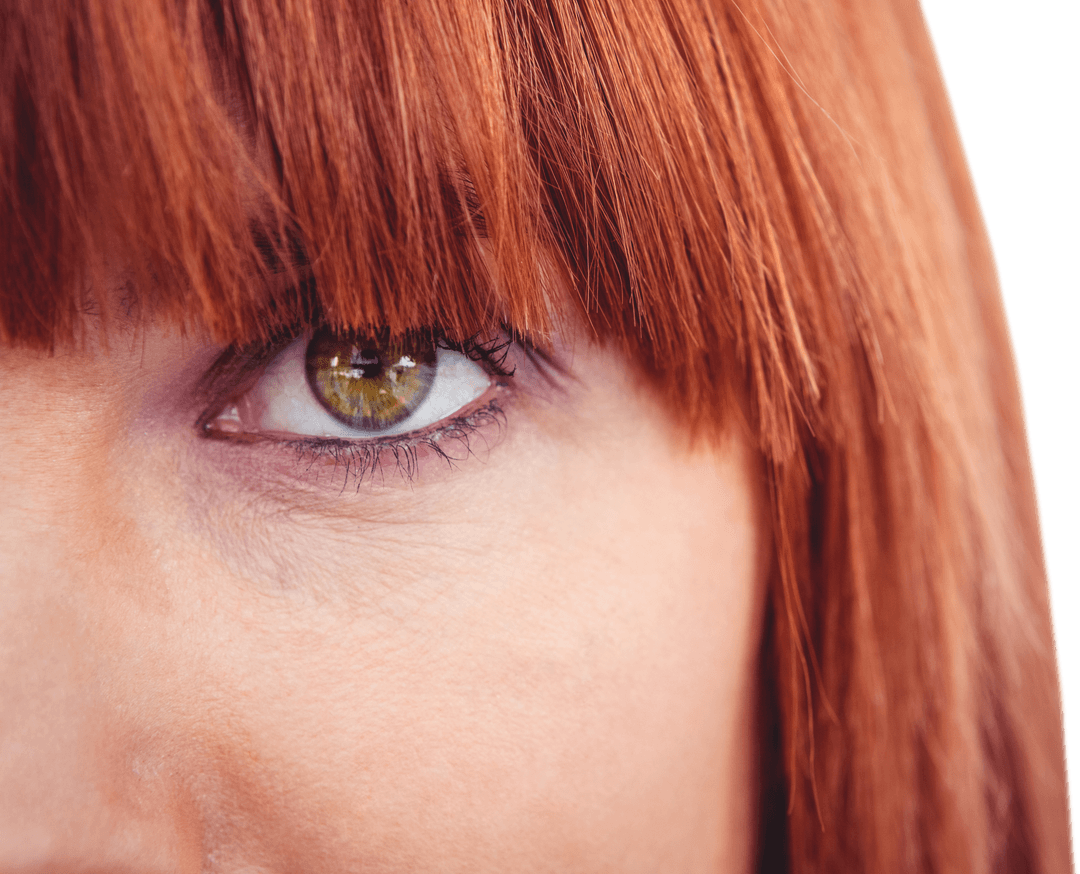Close-Up Transparent Brunette With Green Eye Adding Mystery