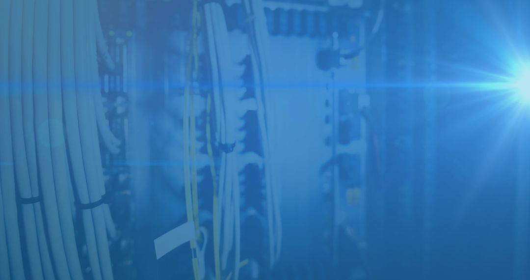 Global Data Processing Interface with Blue Technology Background