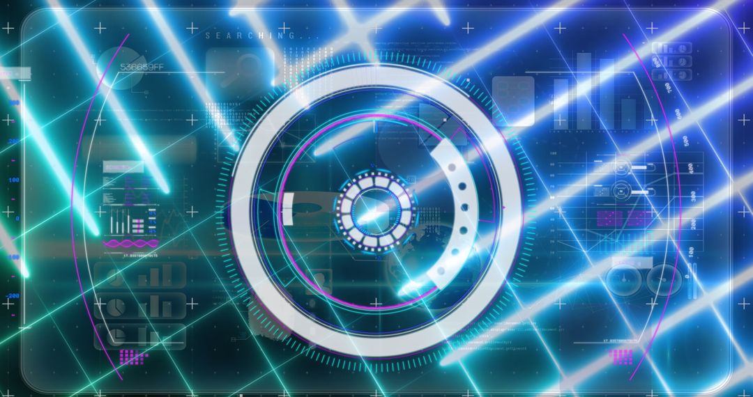 Futuristic Interface with Virtual Scanning Target on Digital Overlay