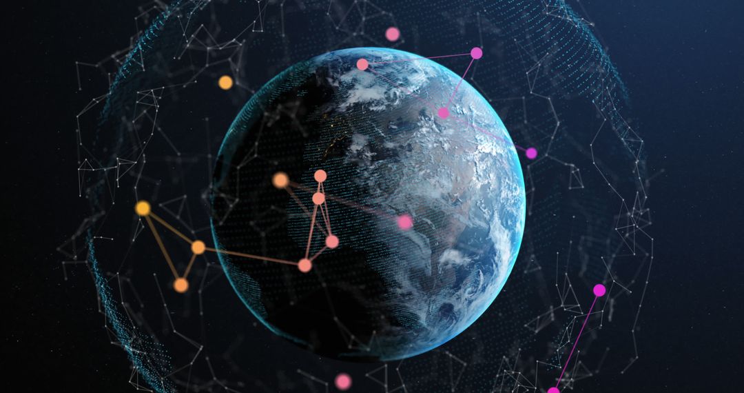 Global Connectivity and Networking Concept with Earth from Space