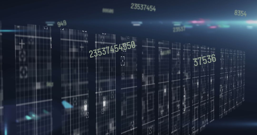 Futuristic data flow with technology and numbers