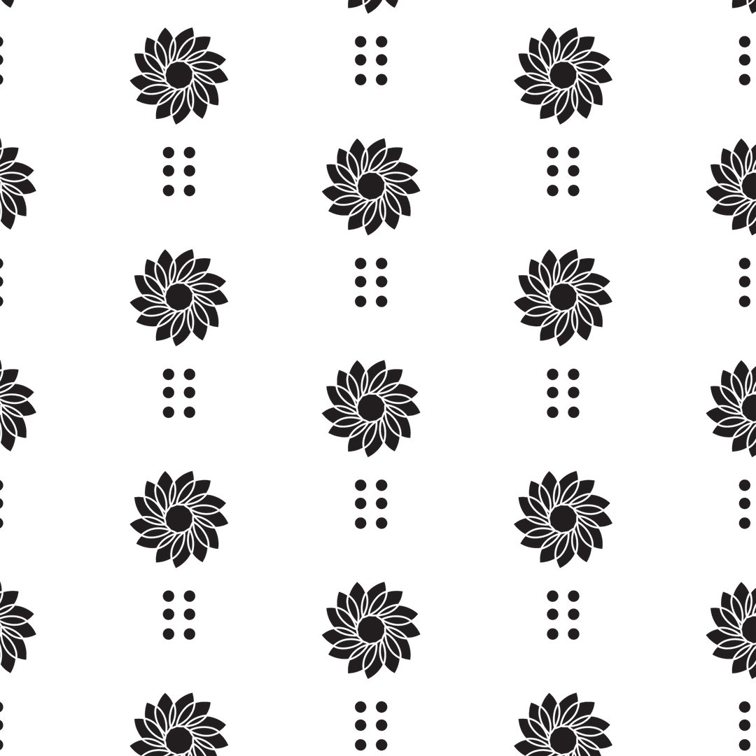 Floral Dots Pattern on Transparent Background