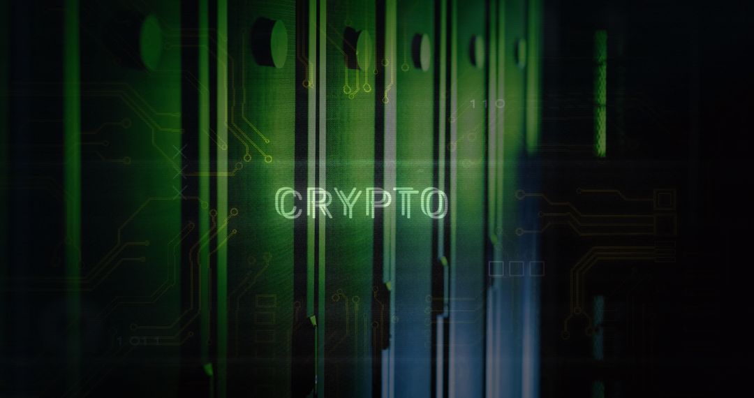 Digital Crypto Symbols on Networking Circuit Background - Free Images, Stock Photos and Pictures on Pikwizard.com