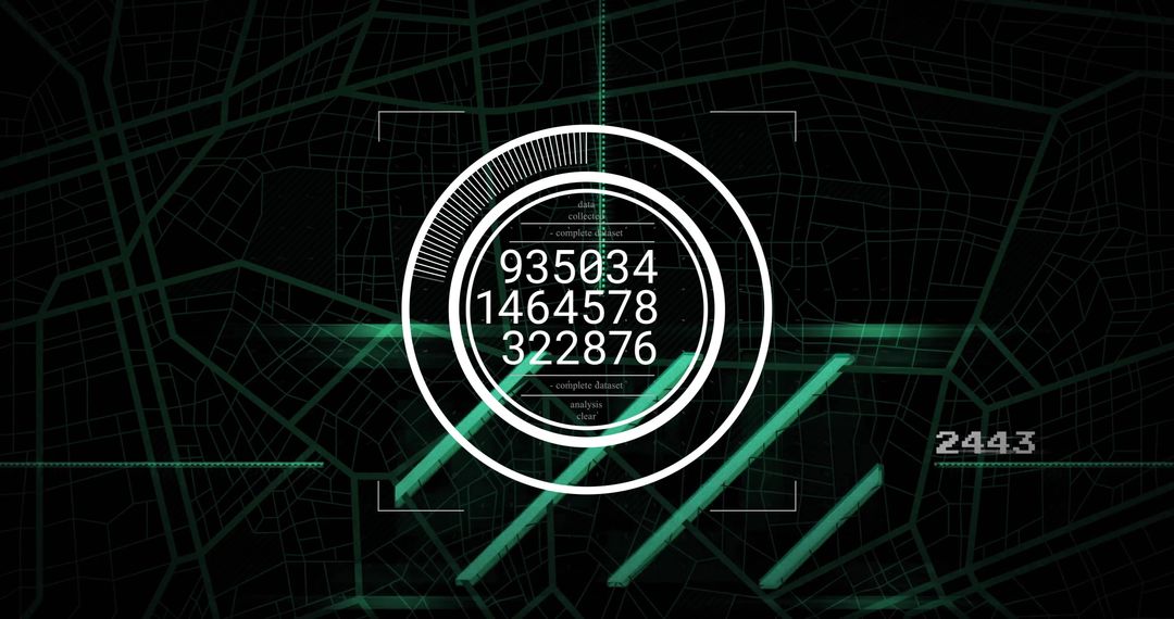 Abstract Digital Data Network Concept with Circular Interface