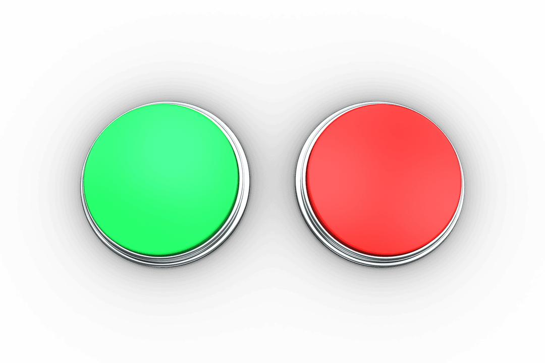 Transparent Red and Green Push Button Dual Set