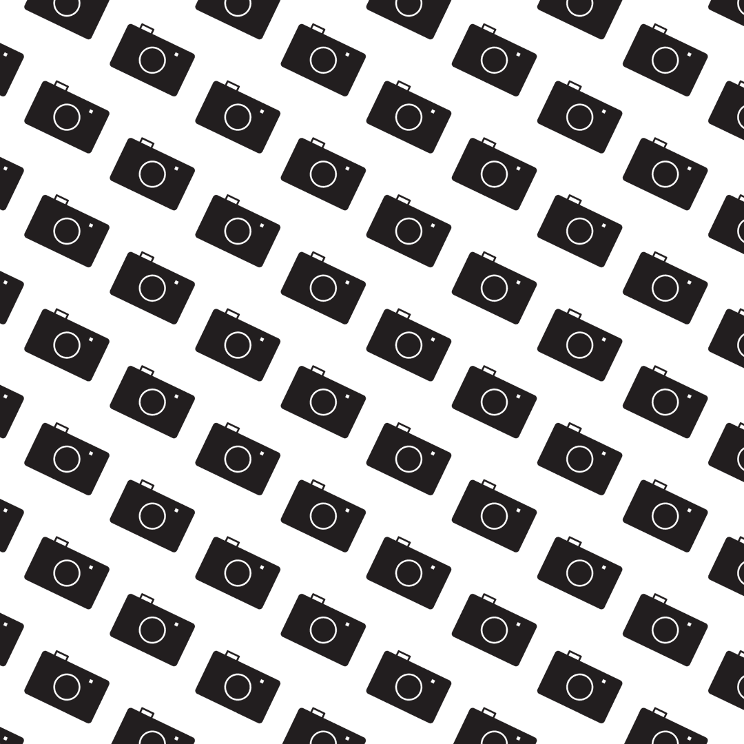 Seamless Camera Pattern with Black Cameras on Transparent Background