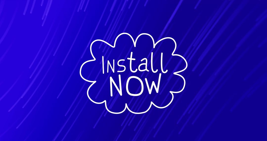 Install Now Text on Blue Light Trails Background
