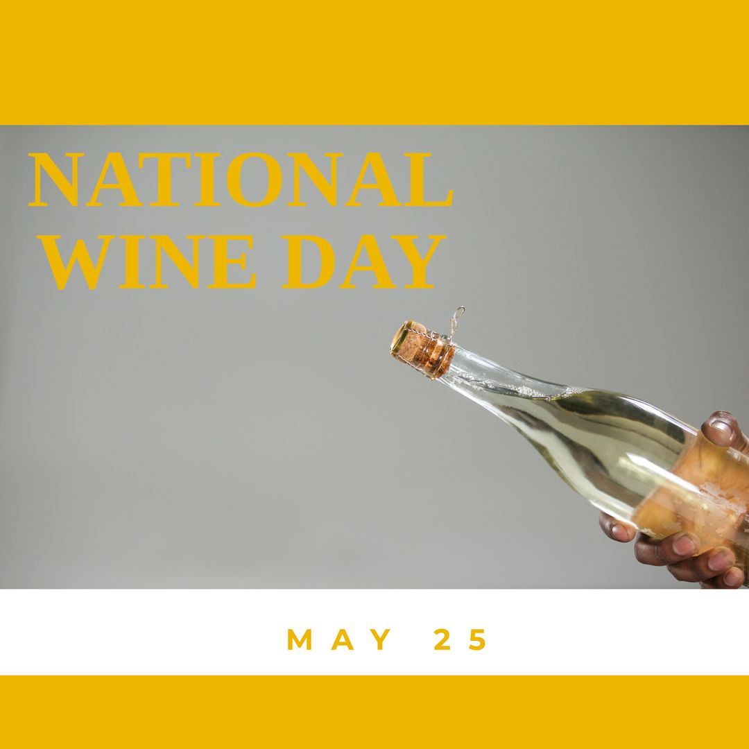 Celebration of National Wine Day with Wine Bottle in Hand